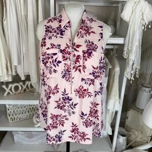 Express women’s sz. XL floral pop over sleeveless top layering work office #3999